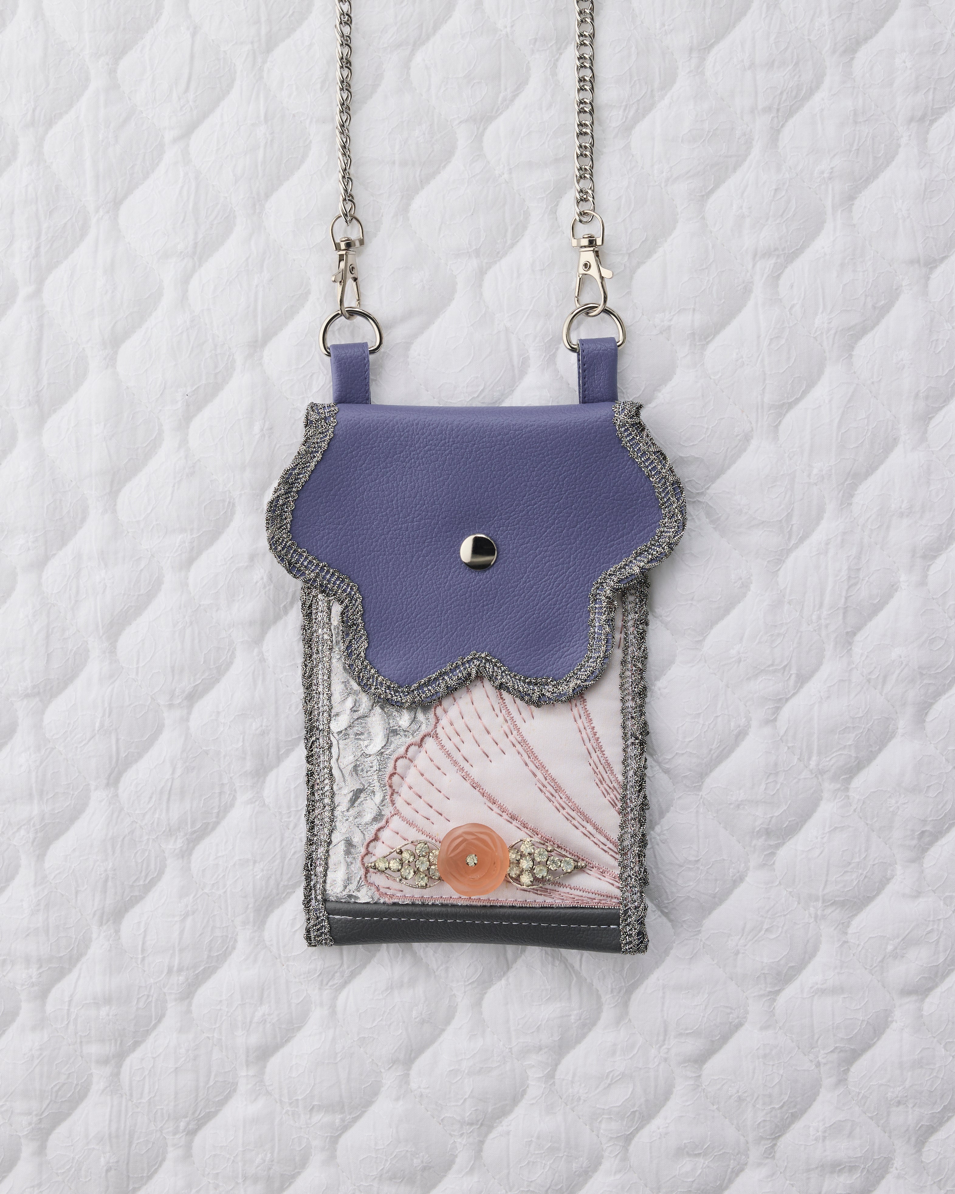 ノリエノモト paris special twinkle wave phone holder パリスペ 限定 スマホショルダー 前後ポケット付き ヴィンテージリボン