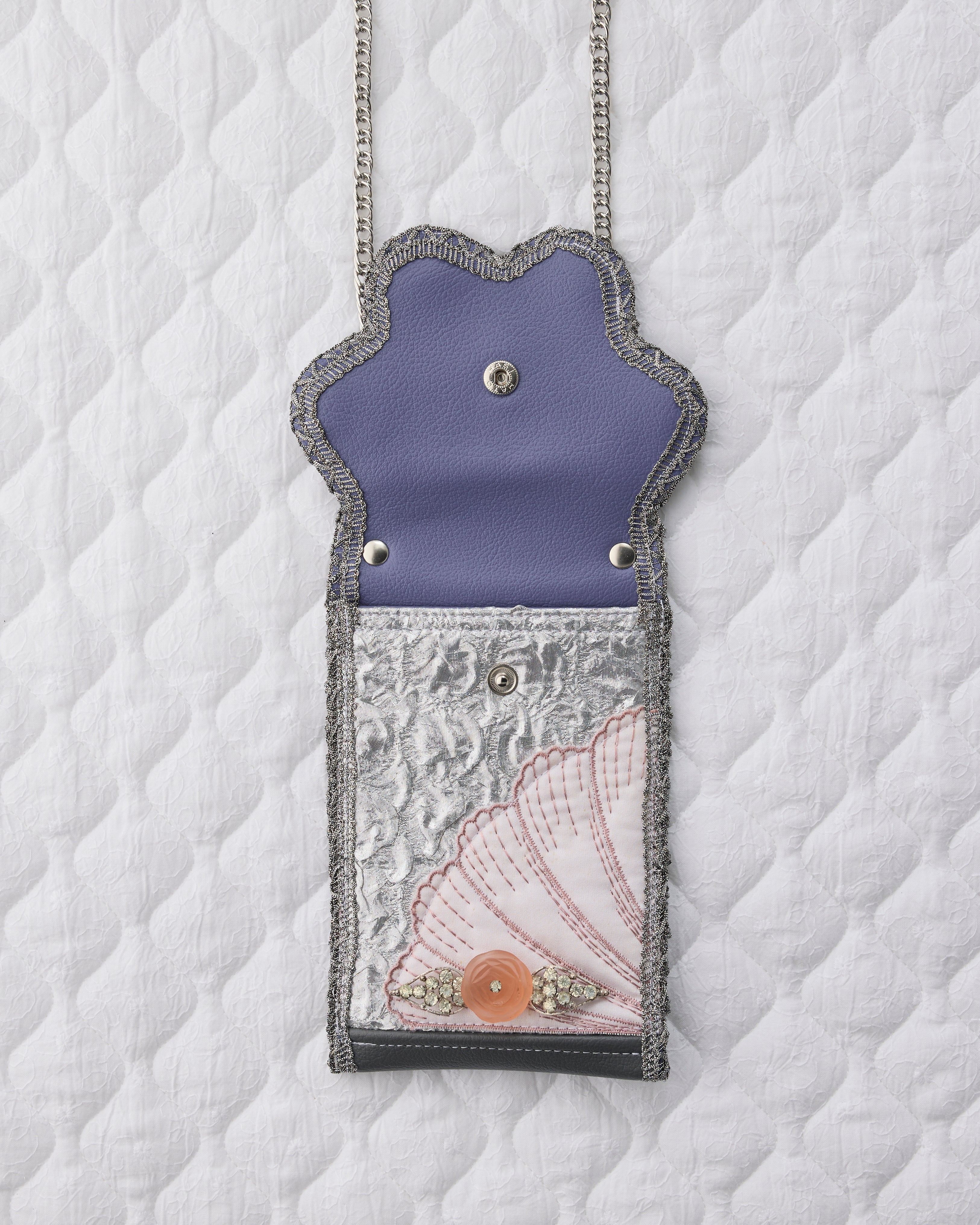 ノリエノモト paris special twinkle wave phone holder パリスペ 限定 スマホショルダー 前後ポケット付き ヴィンテージリボン