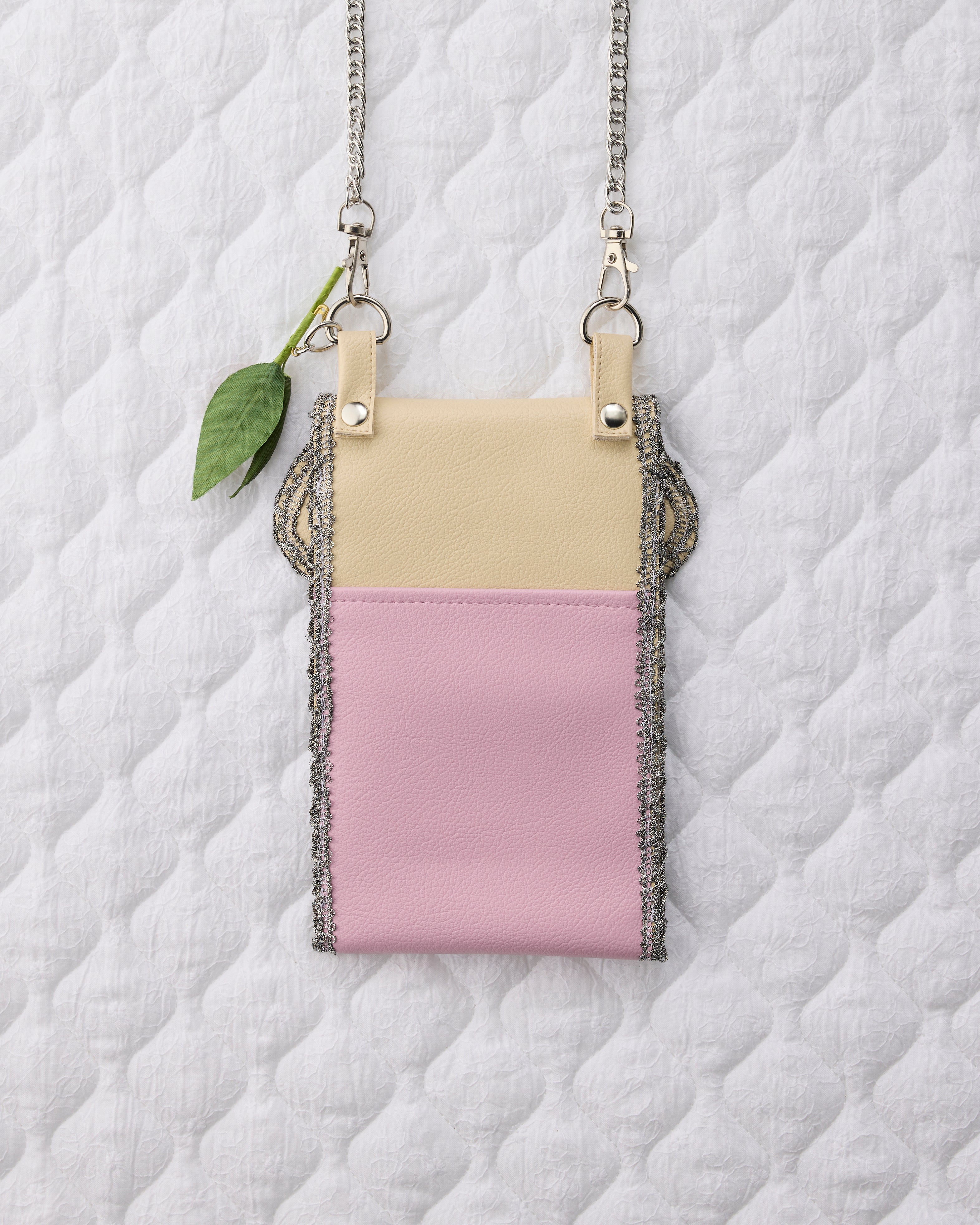 ノリエノモト paris special twinkle wave phone holder パリスペ 限定 スマホショルダー 前後ポケット付き ヴィンテージリボン