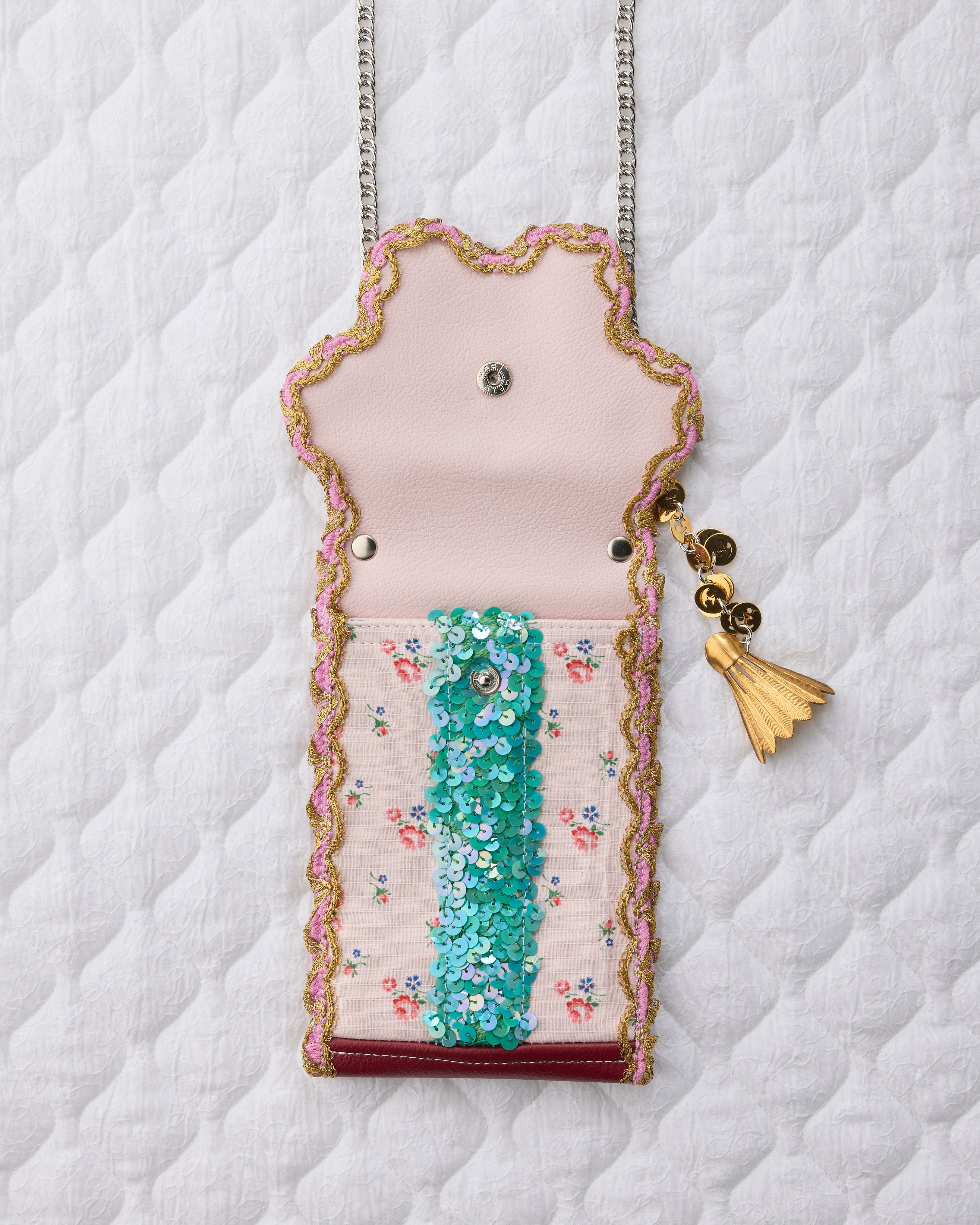 ノリエノモト paris special twinkle wave phone holder パリスペ 限定 スマホショルダー 前後ポケット付き ヴィンテージリボン