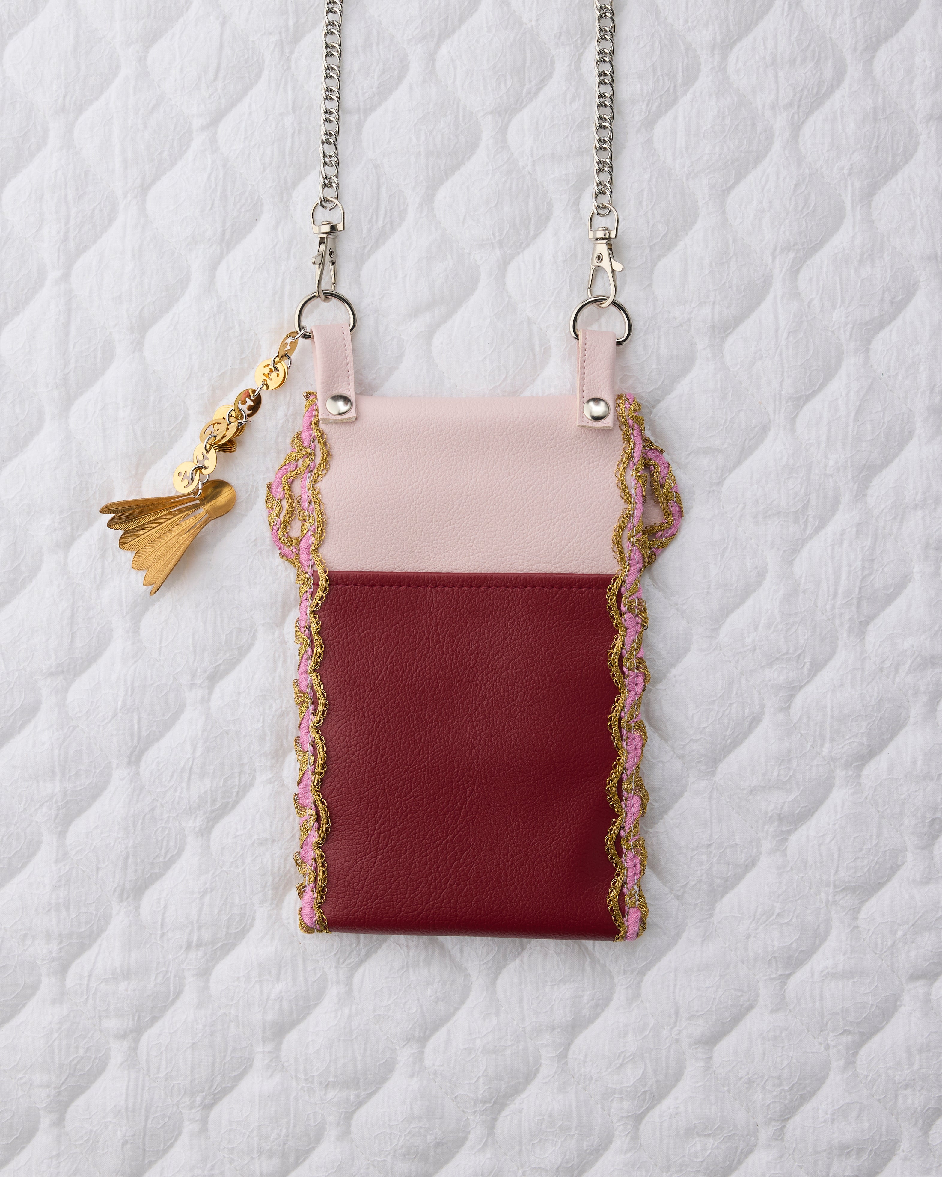 ノリエノモト paris special twinkle wave phone holder パリスペ 限定 スマホショルダー 前後ポケット付き ヴィンテージリボン