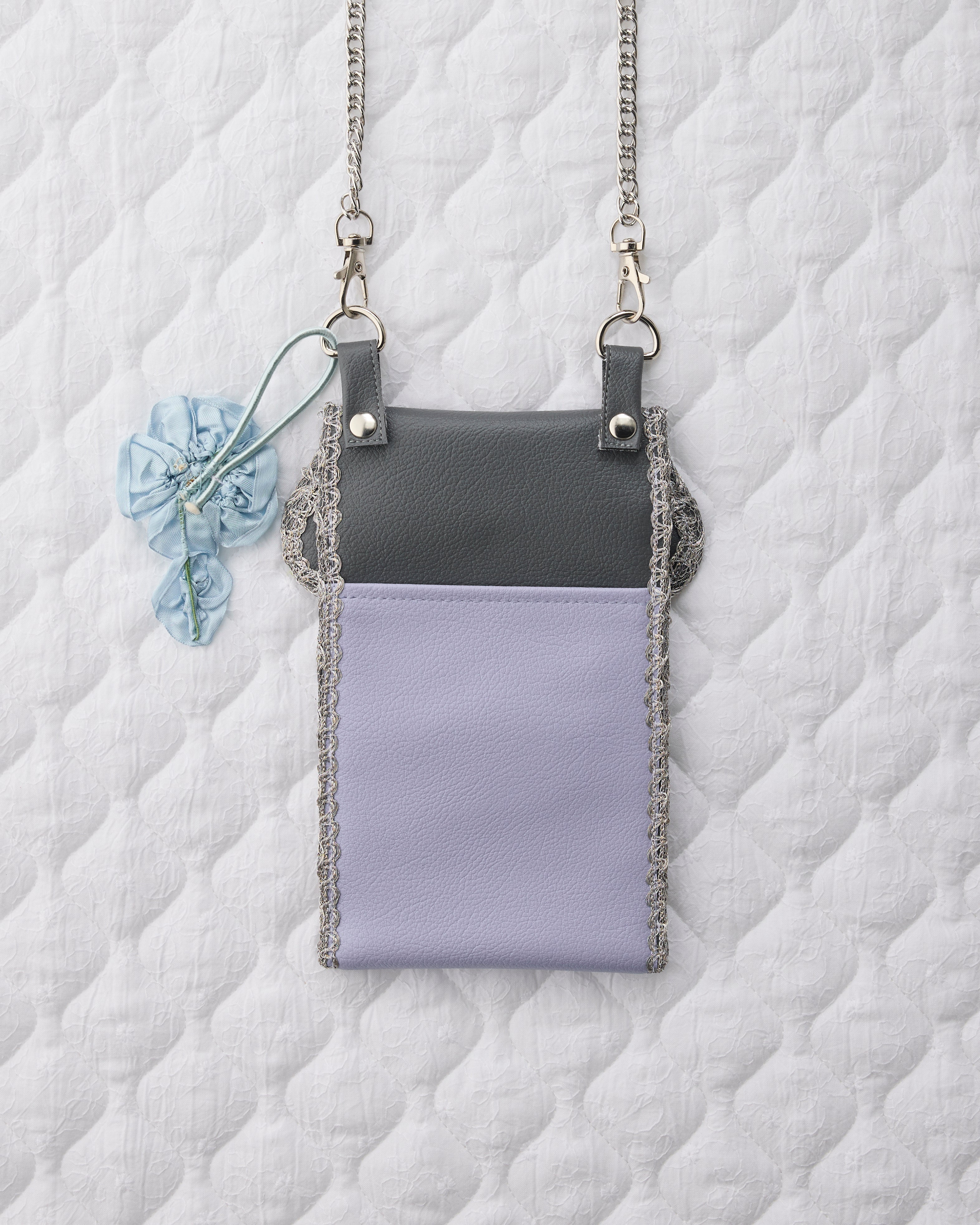 ノリエノモト paris special twinkle wave phone holder パリスペ 限定 スマホショルダー 前後ポケット付き ヴィンテージリボン