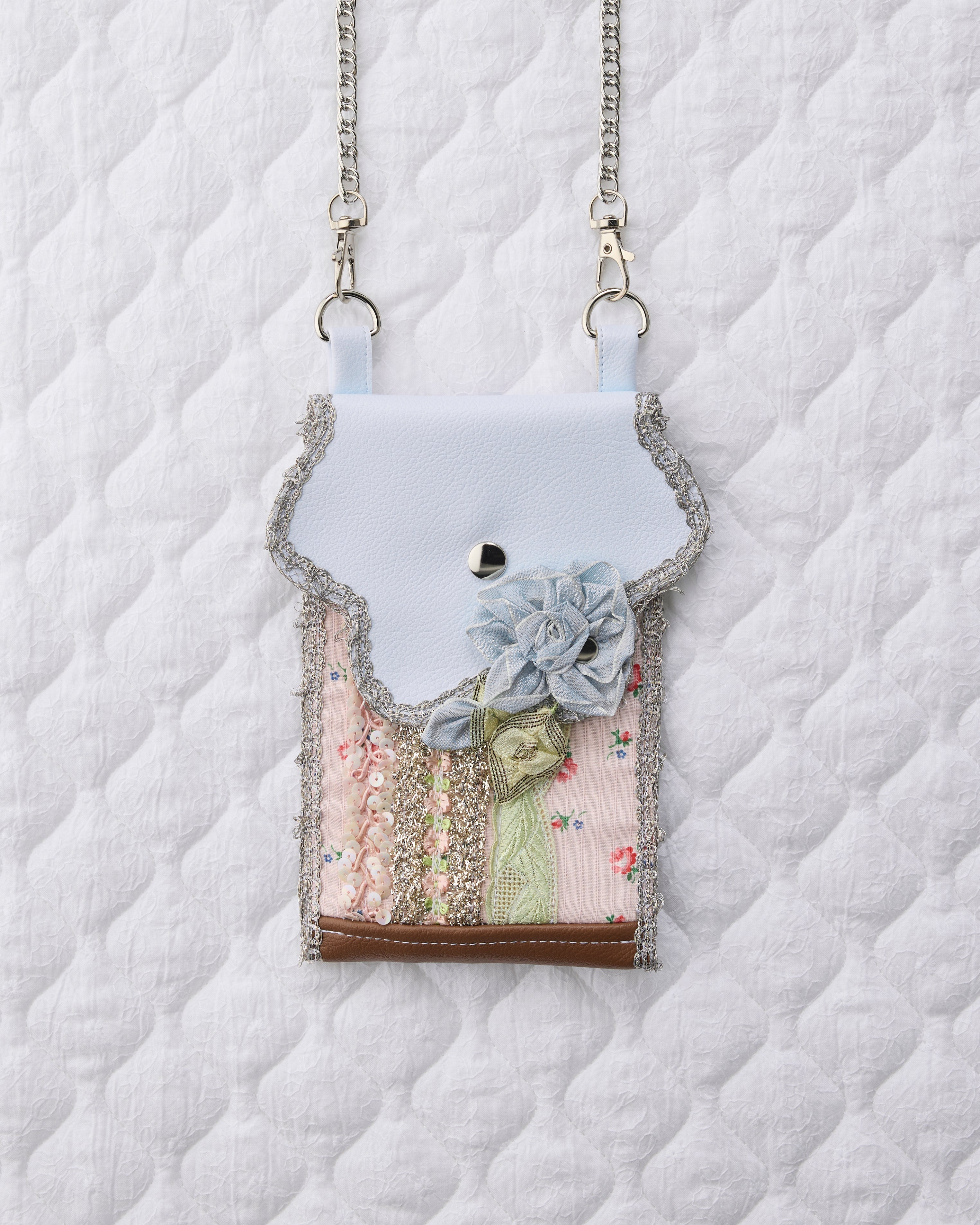 ノリエノモト paris special twinkle wave phone holder パリスペ 限定 スマホショルダー 前後ポケット付き ヴィンテージリボン