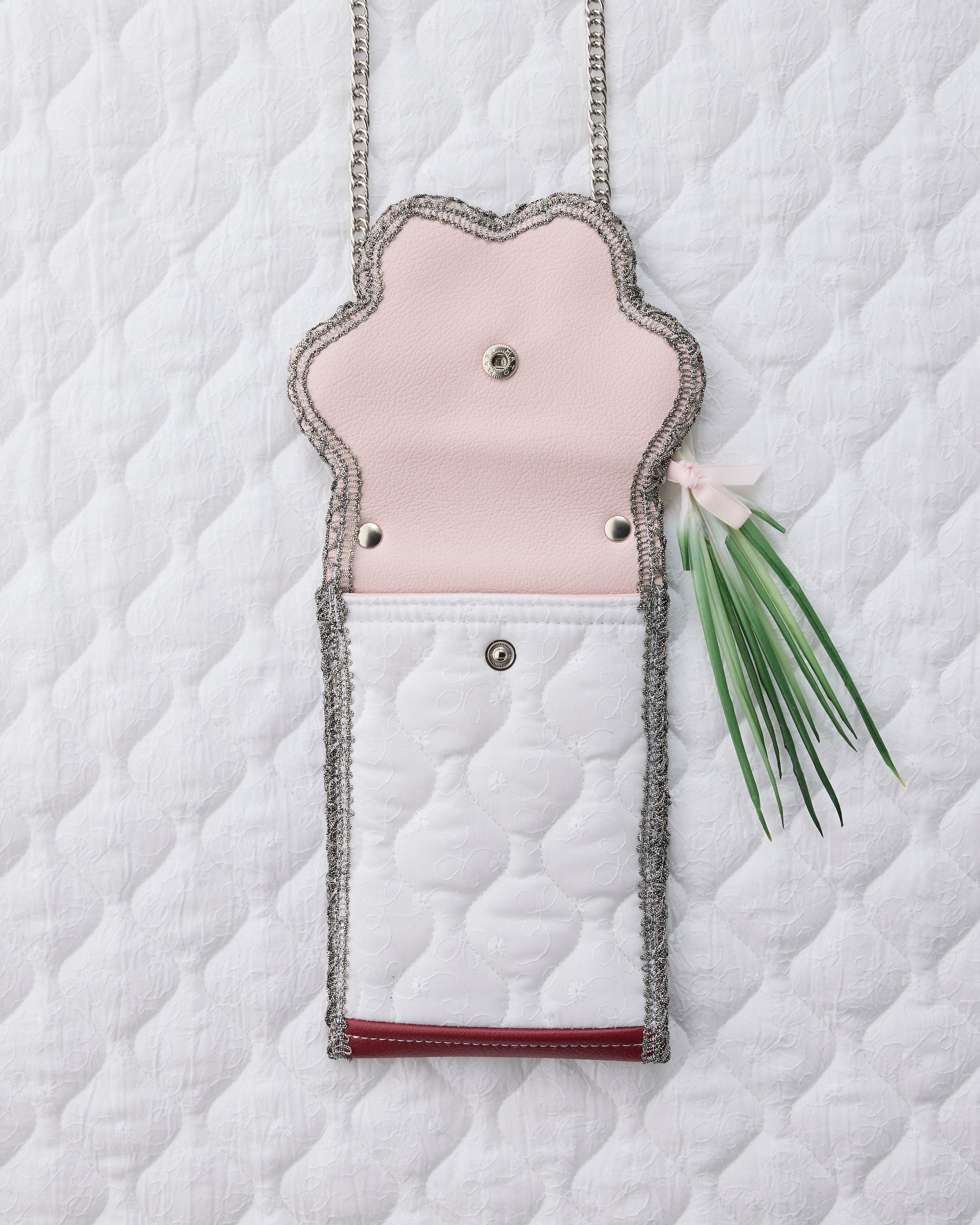 ノリエノモト paris special twinkle wave phone holder パリスペ 限定 スマホショルダー 前後ポケット付き ヴィンテージリボン