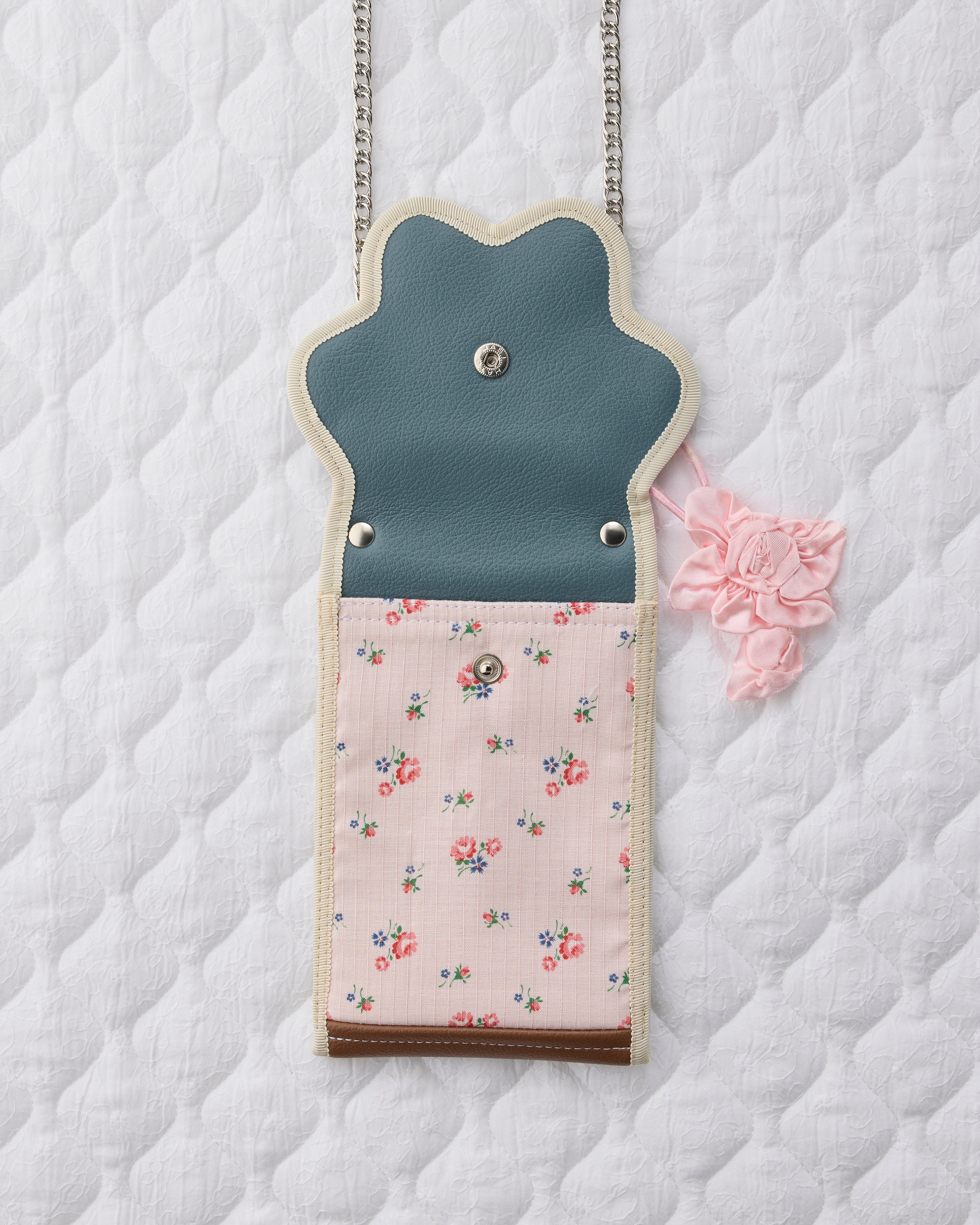 ノリエノモト paris special twinkle wave phone holder パリスペ 限定 スマホショルダー 前後ポケット付き ヴィンテージリボン