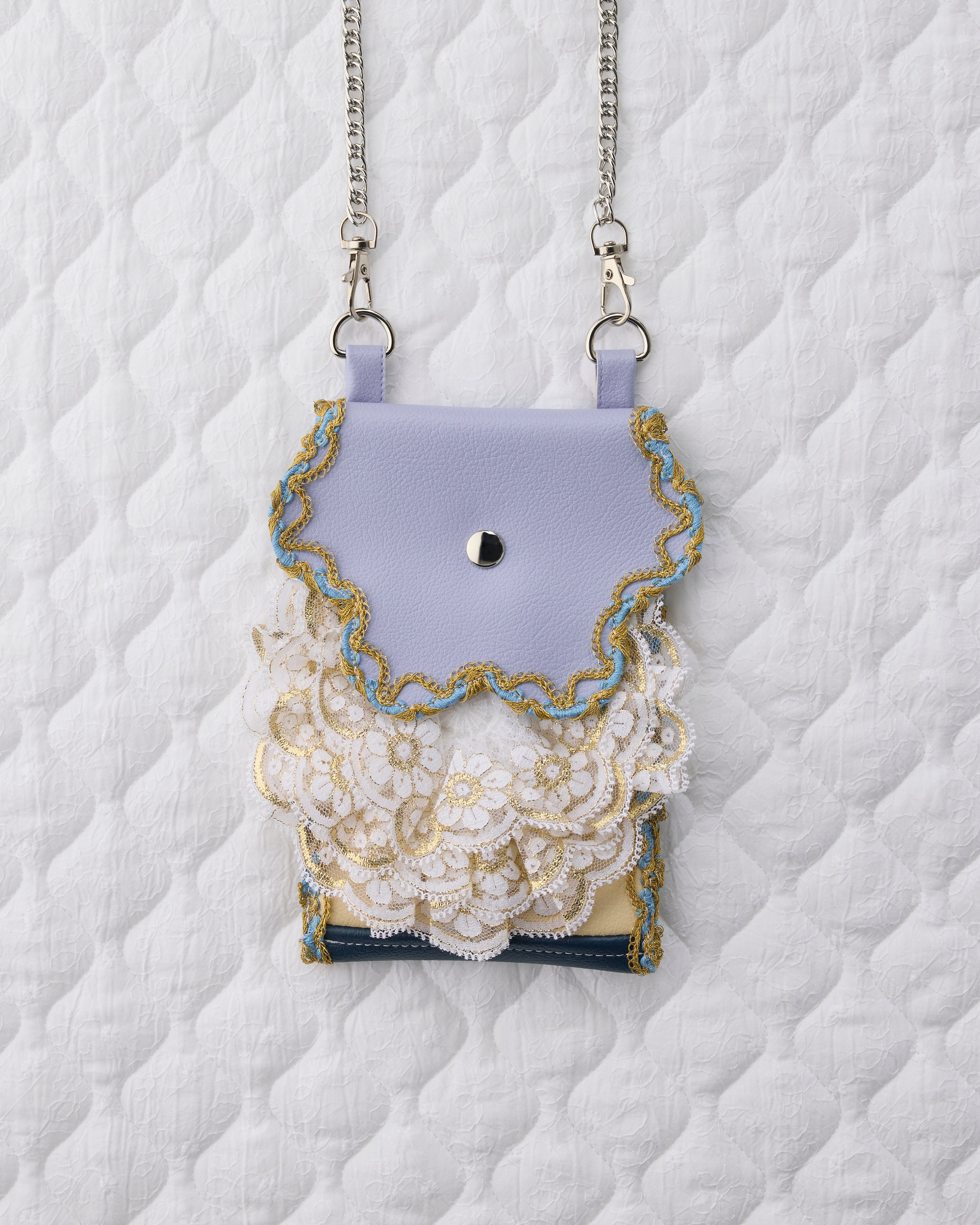 ノリエノモト paris special twinkle wave phone holder パリスペ 限定 スマホショルダー 前後ポケット付き ヴィンテージリボン