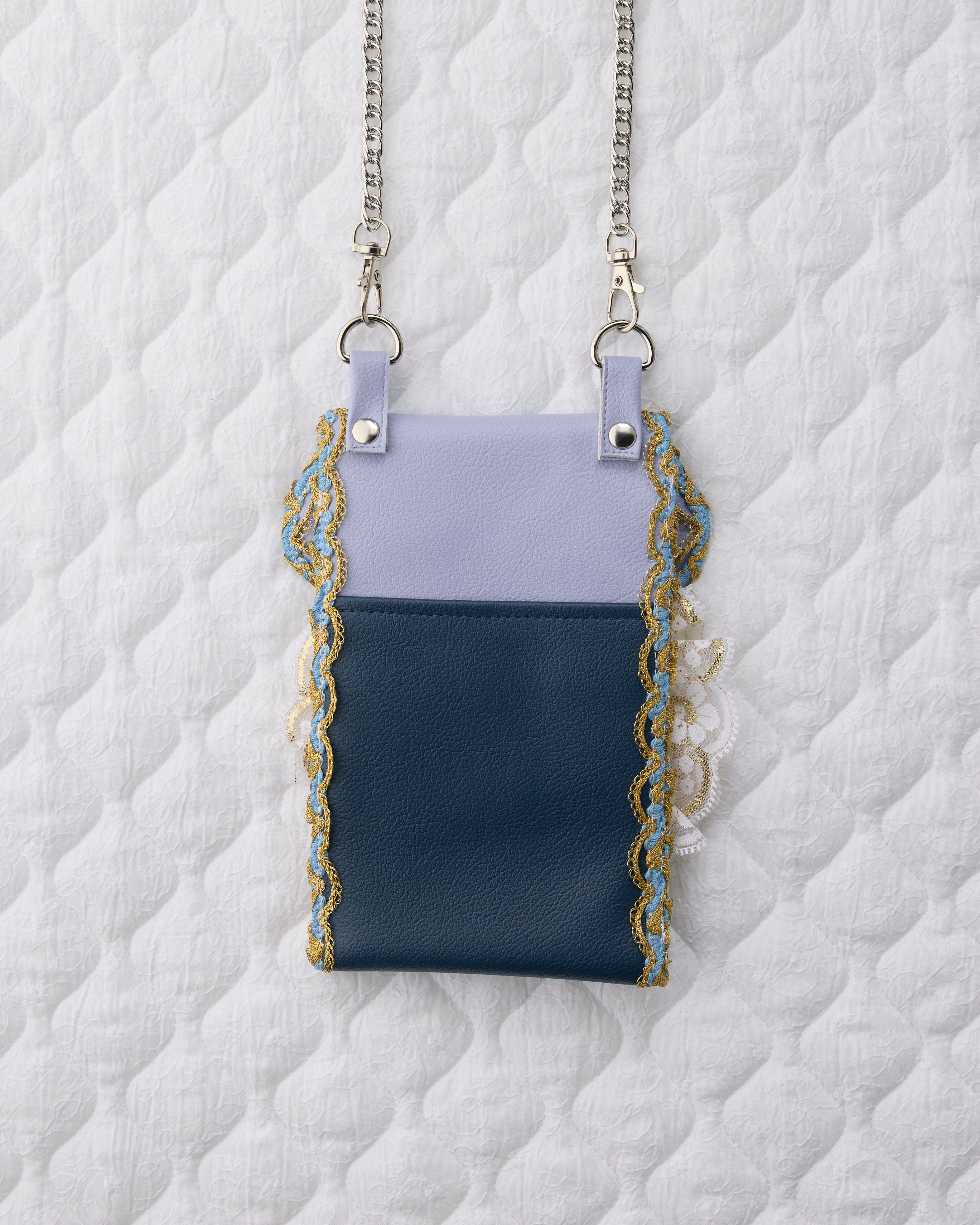 ノリエノモト paris special twinkle wave phone holder パリスペ 限定 スマホショルダー 前後ポケット付き ヴィンテージリボン