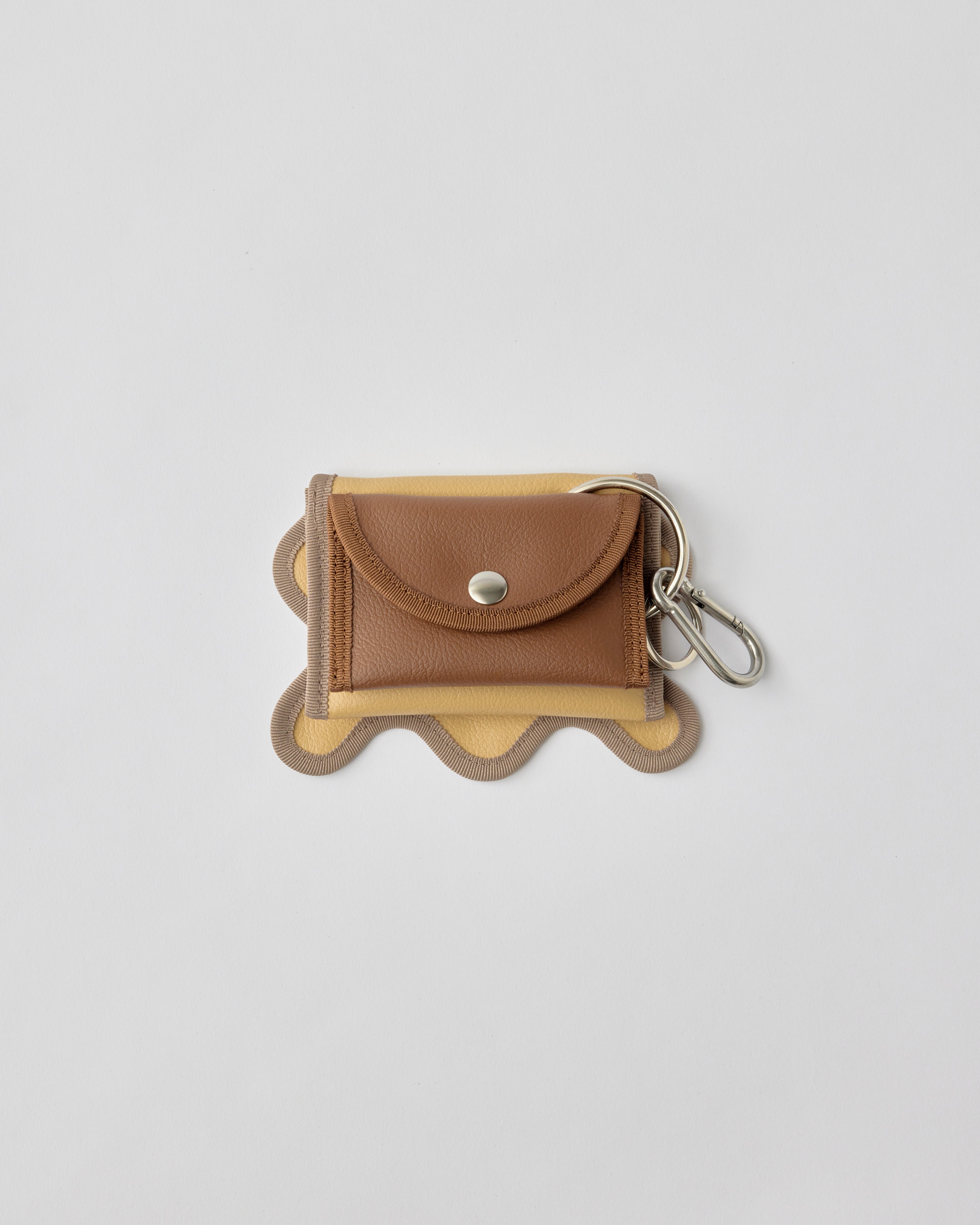 ノリエノモト wave purse パスケース ミニ財布 カラビナ付き カードケース コインケース キーリング付き コンパクト 通勤 通学 ユニセックス ギフト Dカン付き