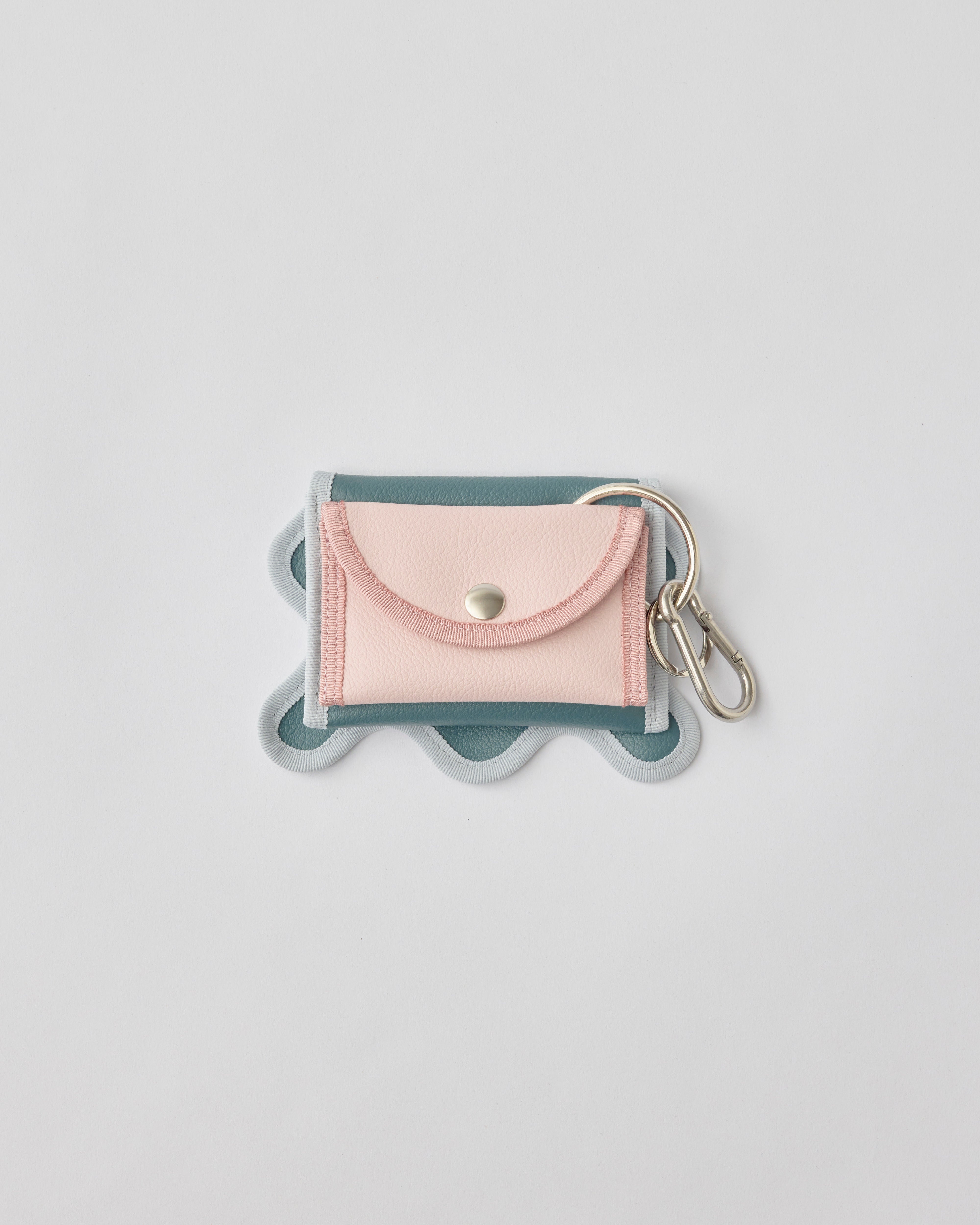 ノリエノモト wave purse パスケース ミニ財布 カラビナ付き カードケース コインケース キーリング付き コンパクト 通勤 通学 ユニセックス ギフト Dカン付き