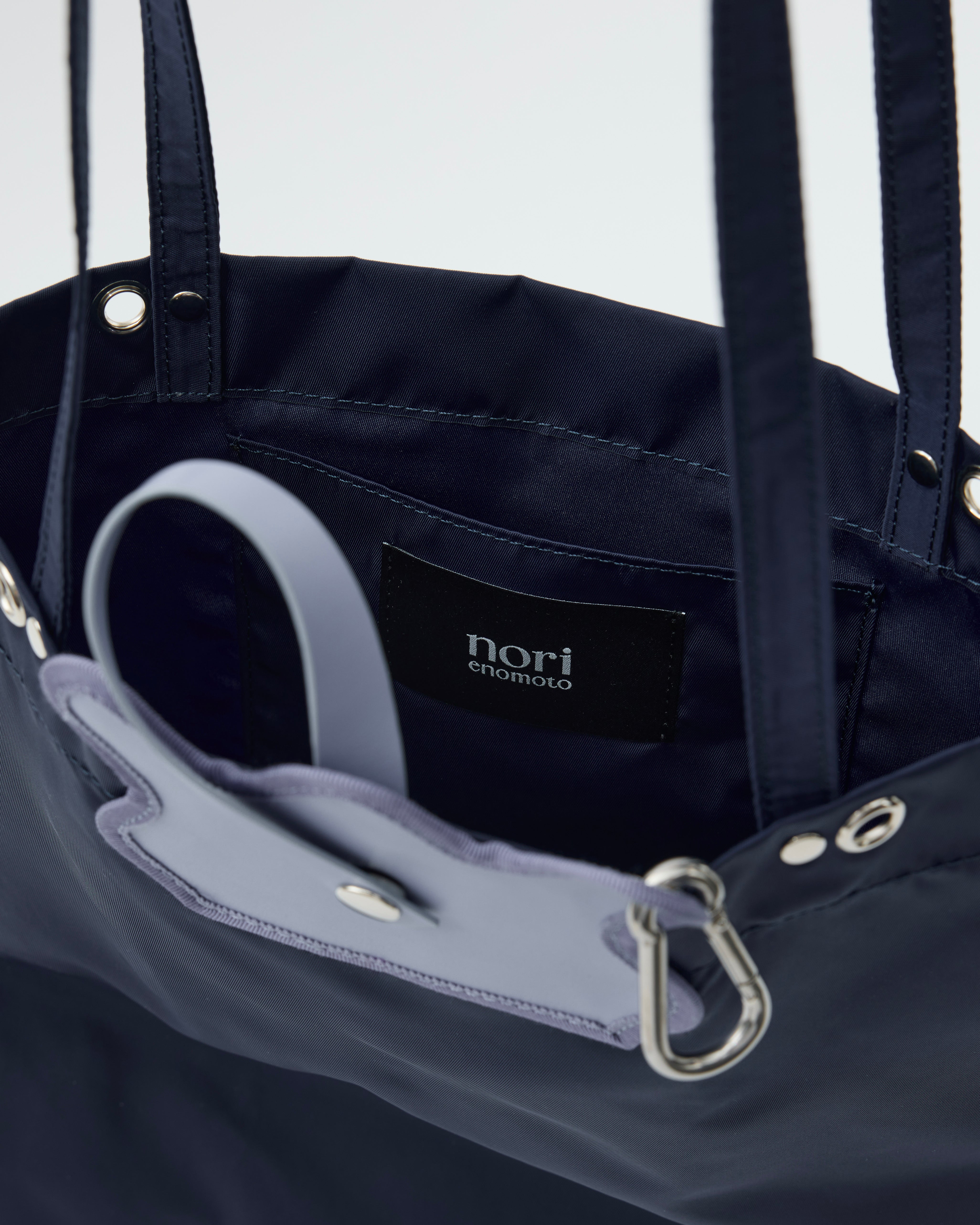 wave foldable bag / indigo × iris – nori enomoto