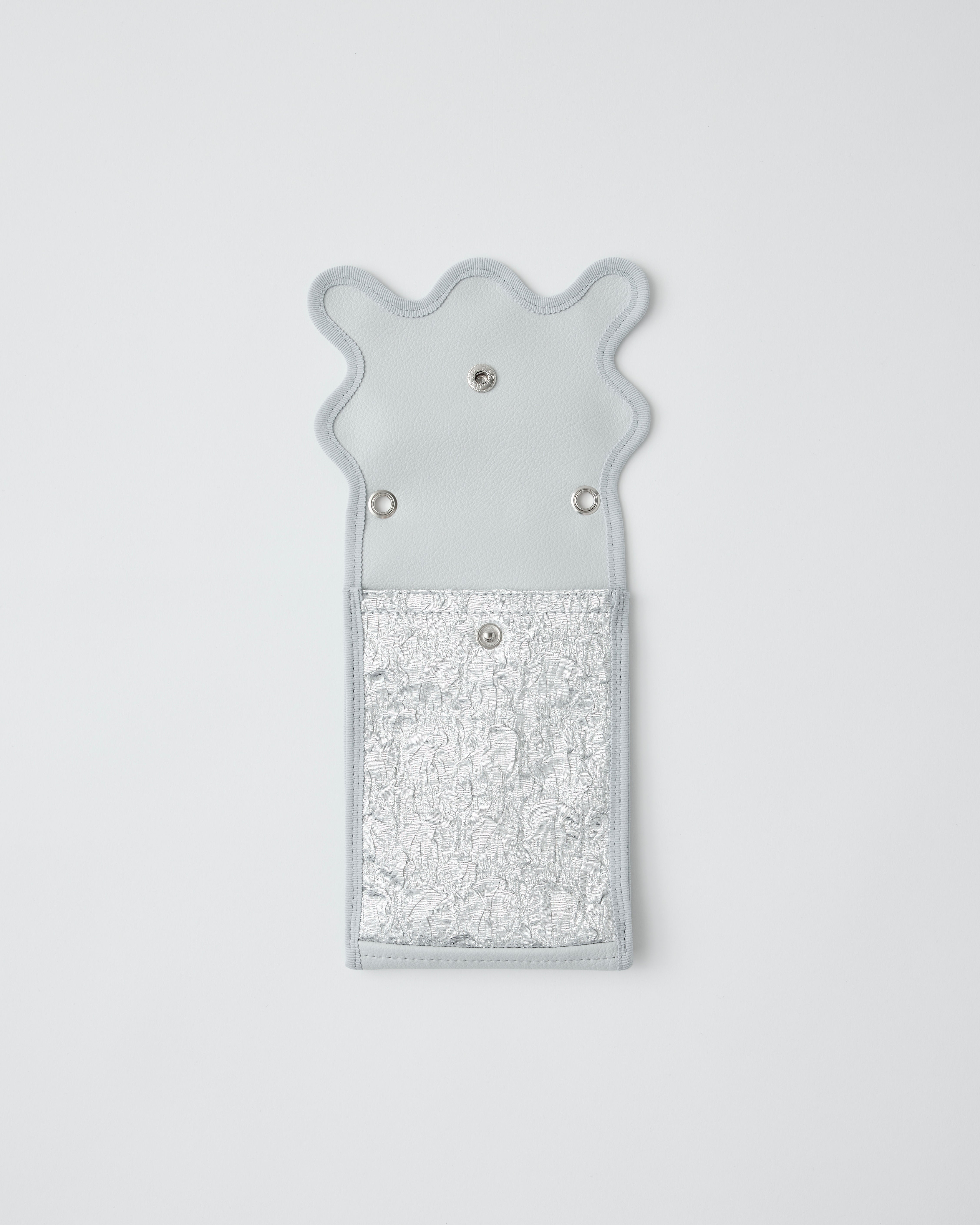 wave leather iphone folder (leather) / silver – nori enomoto