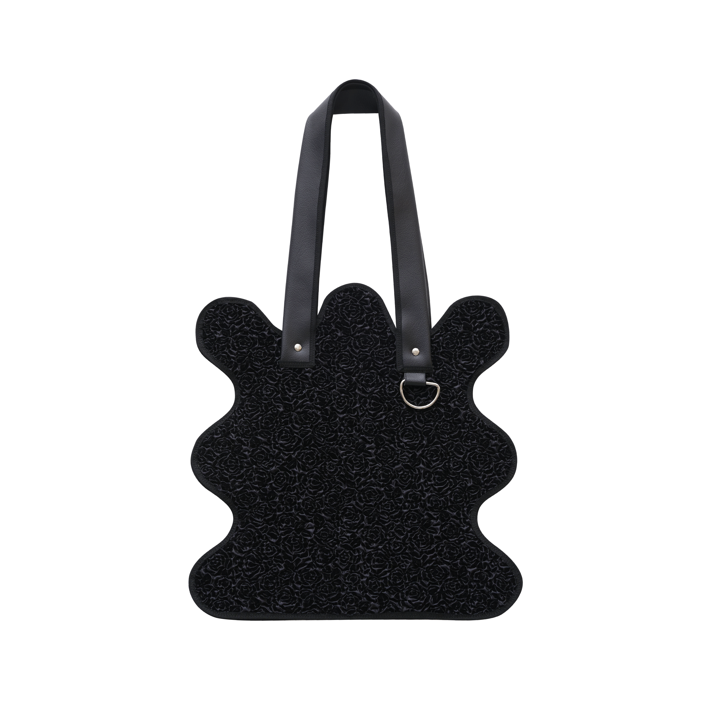 nori enomoto　wave tote bag　ブランドのシグネチャーである波打つシルエットが特徴のトートバッグ。A4対応サイズで、通勤・通学や日常使いにも便利。チャームが取り付けられるDカン付き。