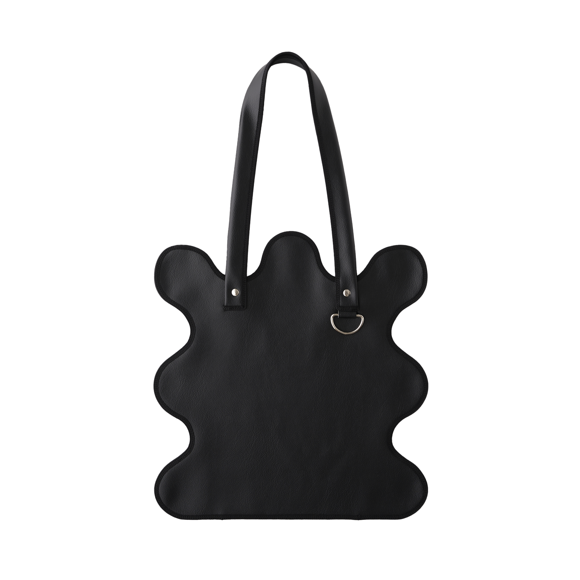 nori enomoto　wave tote bag　ブランドのシグネチャーである波打つシルエットが特徴のトートバッグ。A4対応サイズで、通勤・通学や日常使いにも便利。チャームが取り付けられるDカン付き。