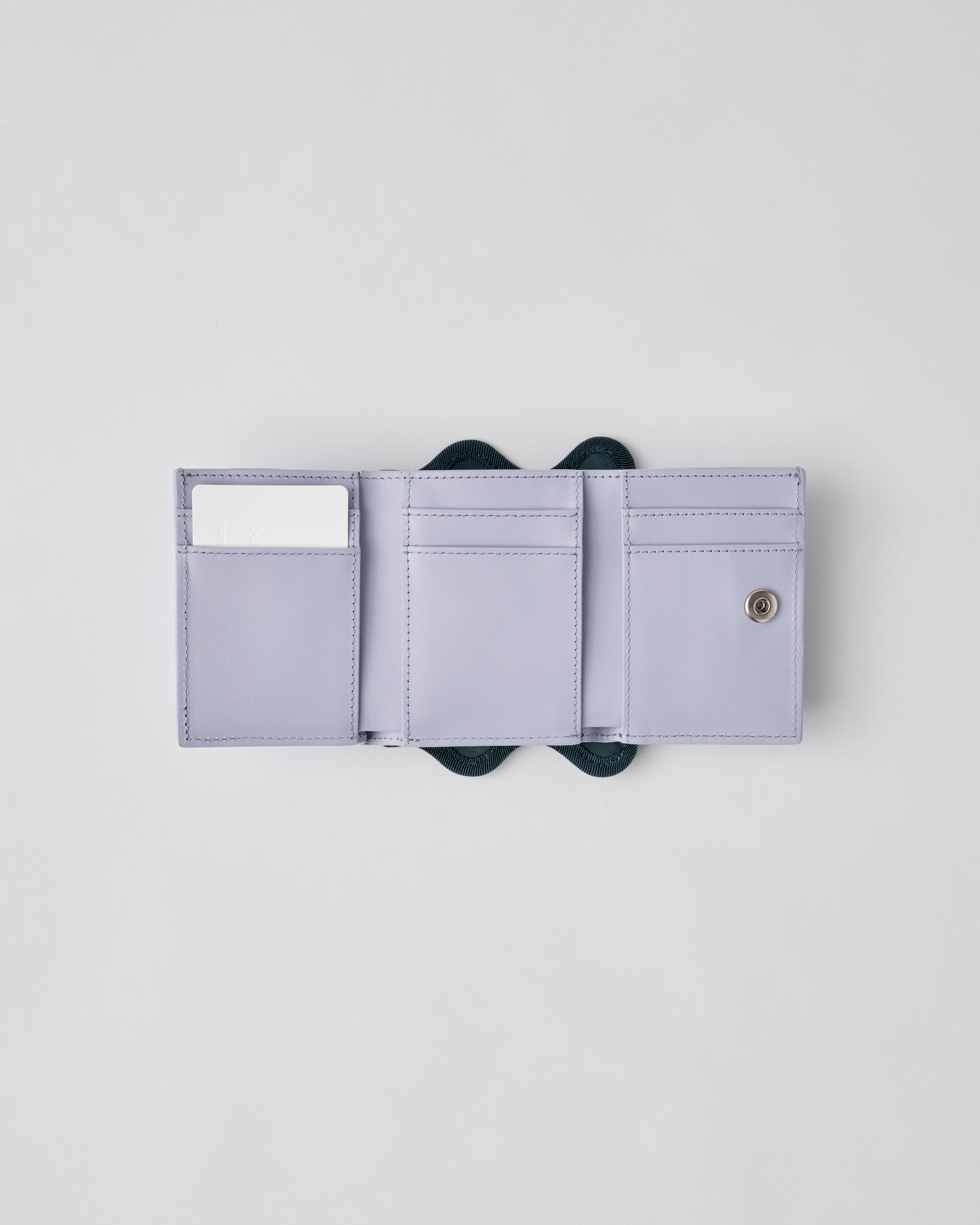 wave trifold wallet / iceland blue × iris – nori enomoto